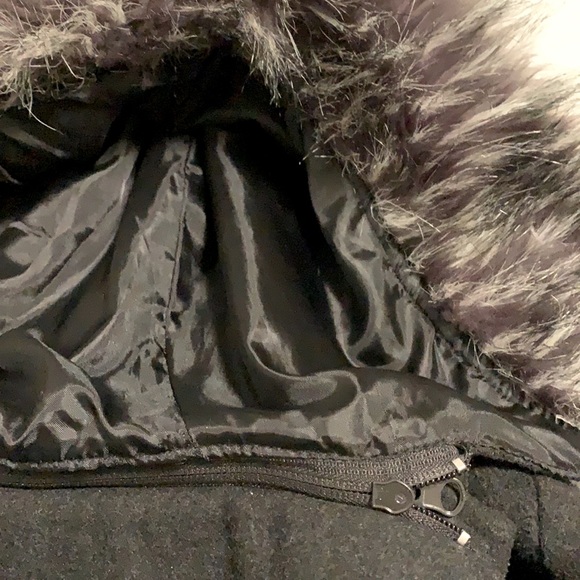 Cropped Wool Blend Hooded Moto Jacket size Small 7-8 - Picture 8 of 10